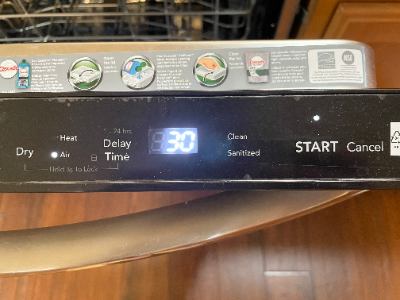 食洗機の操作ボタン